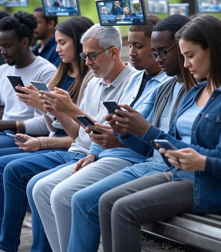 people playing mobile slots on phones